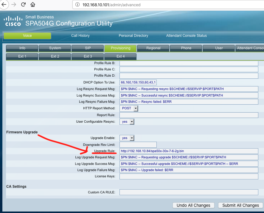 Настройка телефона cisco spa504g